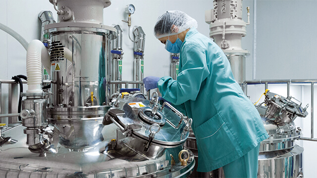 Pharmaceutical factory woman worker