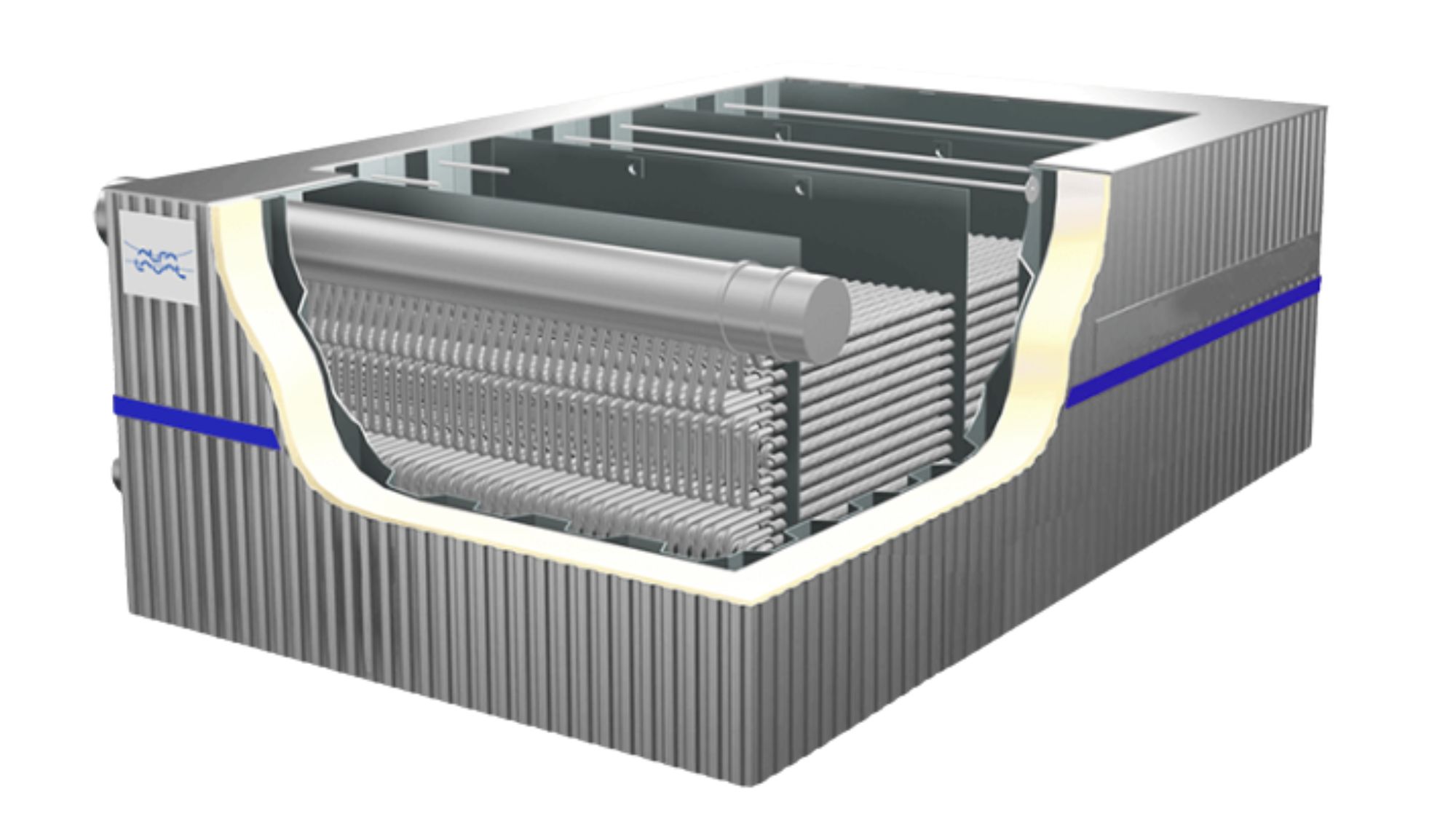 Waste heat recovery unit after gas turbines Aalborg AV 14 3D cut